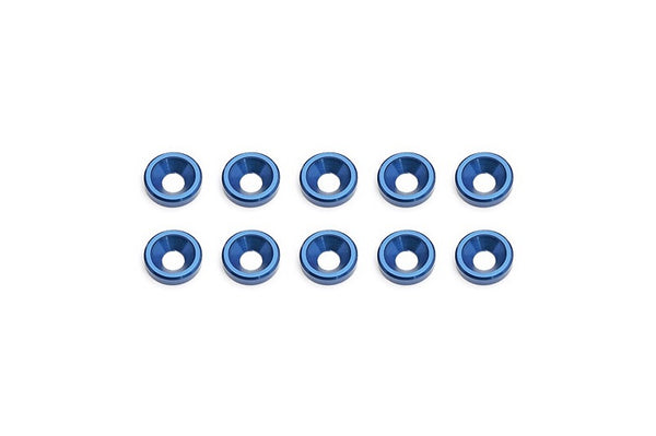 Team Associated 3mm M3 BLUE COUNTERSUNK ALUM WASHER (10pcs)