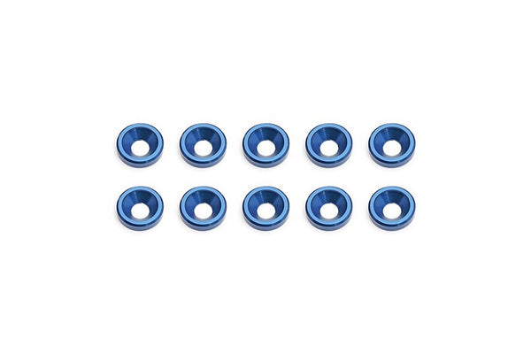 Team Associated 3mm M3 BLUE COUNTERSUNK ALUM WASHER (10pcs)