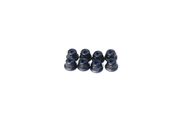 Koswork M3 Steel Flanged Nylon Lock Nuts Black (w/container) (8)