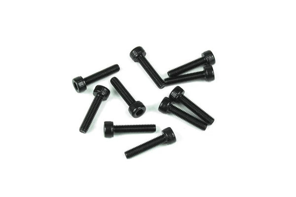 Tekno M3x14mm Cap Head Screws (black, 10pcs) w/o header card