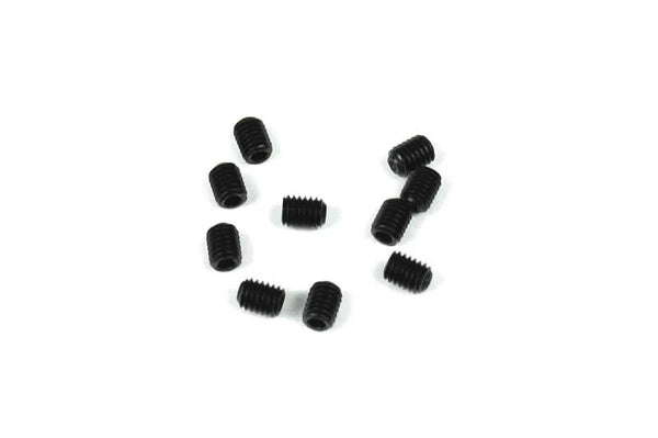 Tekno M3x4mm Set Screws (black, 10pcs) w/o header card