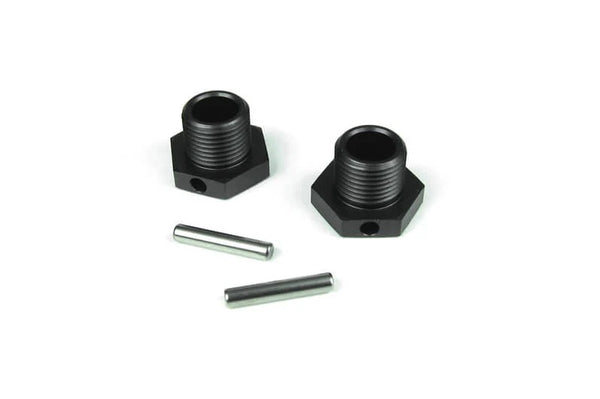 Tekno Wheel Hubs (17mm, aluminum, gun metal anodized, w/pins, 2pcs) w/o header card