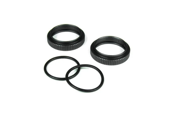 Tekno Shock Adjustment Collars (aluminum, gun metal anodized, 2pcs) w/o header card