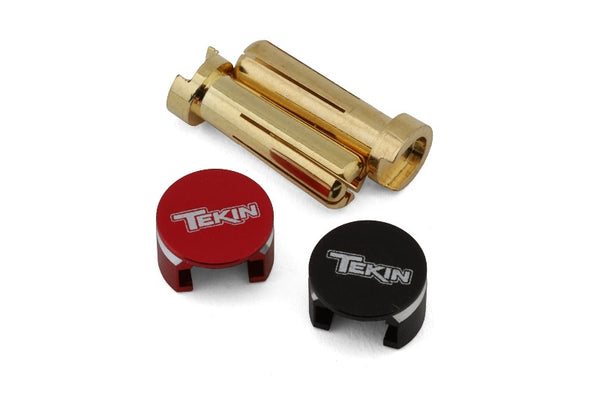 Tekin Aluminum Low Profile Heatsink Bullet Plugs w/5mm Bullets (Black/Red)