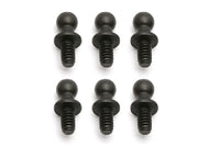 Team Associated .200" Ballstuds, short neck, black, .20. Broached.