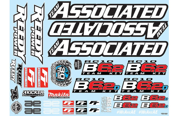 Team Associated RC10B6.2 Decal Sheet 165x120mm