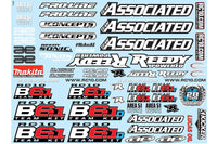 Team Associated RC10B6.1 and B6.1D Decal Sheet 220x160mm