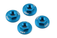 AMR 4mm Aluminum Serrated Flange Nut (Blue) (4)