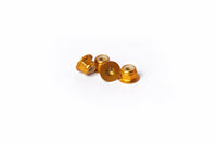 KOSWORK KYOSHO M4 ALUMINUM FLANGED NYLON LOCK NUTS GOLD (4) MID/TURBO/OPTIMA/JAVELIN/ULTIMA