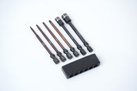 Koswork Nut Driver/Hex Wrench Tip Set 1.5, 2.0, 2.5, 3.0mm Hex & 5.5, 7mm Nut Driver 1/4" Drive Hex