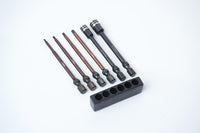 Koswork Nut Driver/Hex Wrench Tip Set 1.5, 2.0, 2.5, 3.0mm Hex & 5.5, 7mm Nut Driver 1/4" Drive Hex