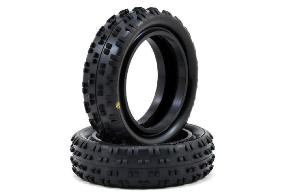 Schumacher "Cut Stagger" Low Profile 2.2" 1/10 2WD Buggy Front Turf Tires (2) (Yellow)