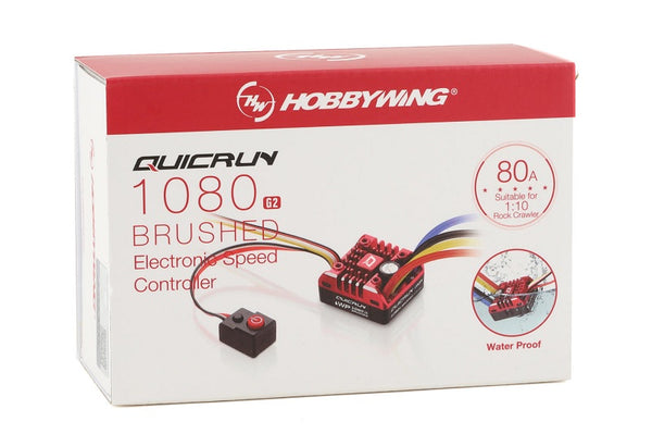 Hobbywing QuicRun Waterproof 1080 G2 Brushed Crawling ESC (2-3S)