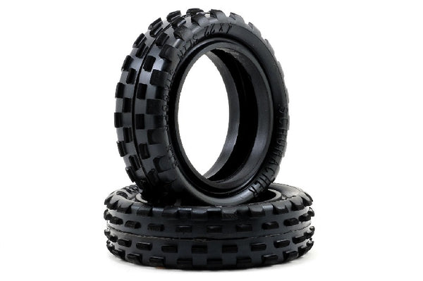 Schumacher "Stagger Rib" Slim 2.2" 1/10 2WD Buggy Front Carpet Tires (2) (Yellow)